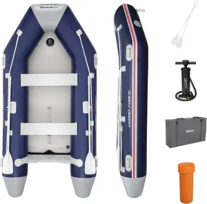 Bestway Hydro-Force Pro Inflatable Outdoor Water Lake Raft Boat Set with 2 Aluminum Oars, Hand Pump, Pressure Gauge