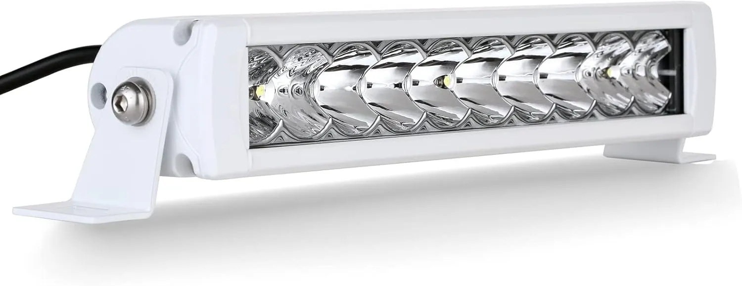 BIGLION.X 12 inch White LED Light Bar - 100W 11000LM Single Row Marine Light Bar Spot & Flood Combo - Waterproof IP68 12V 24V for Boats, Trucks, Off-Road, Car, SUV