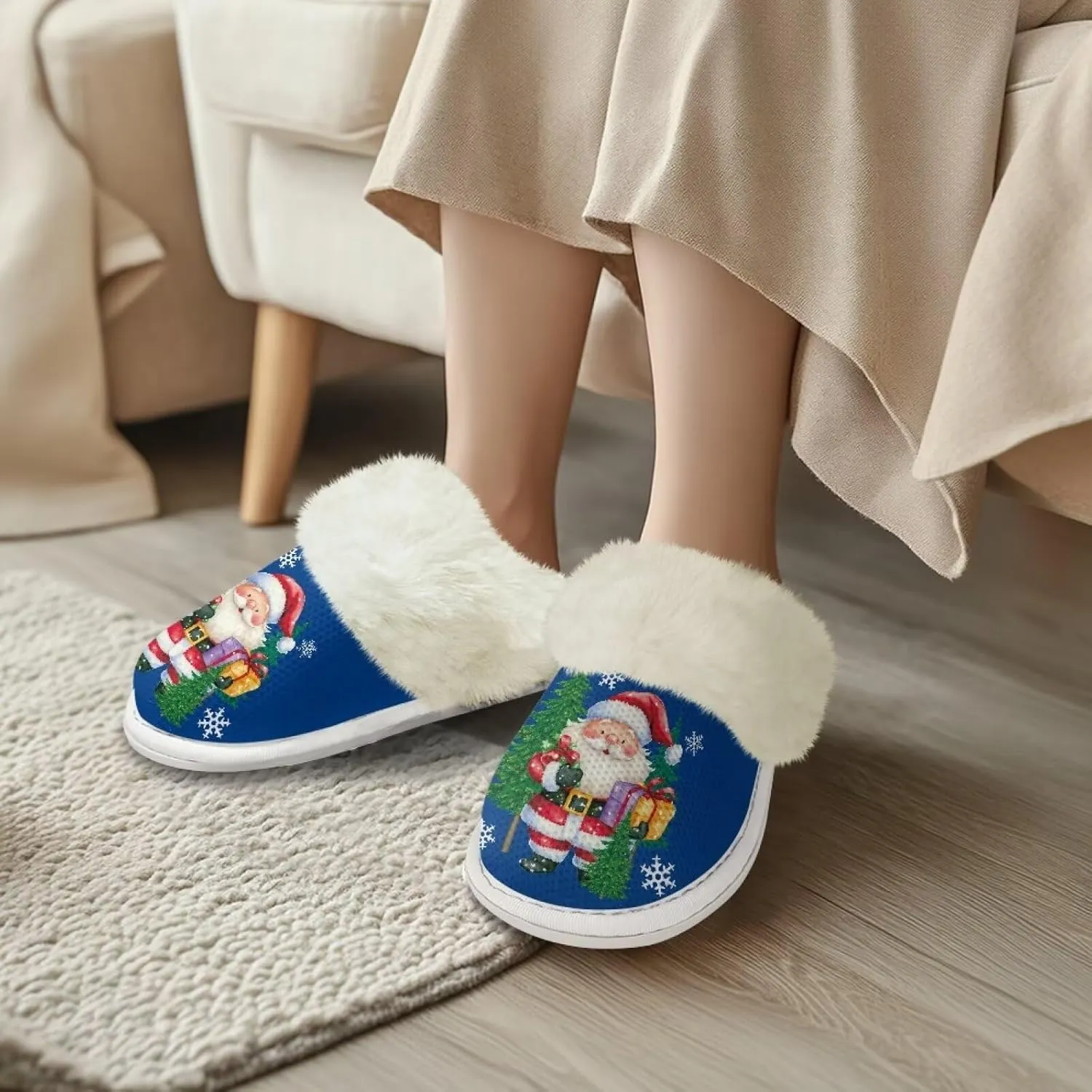 Binienty Women's Men's House Slippers Memory Foam Indoor Outdoor Fuzzy Slipper Bedroom Shoes