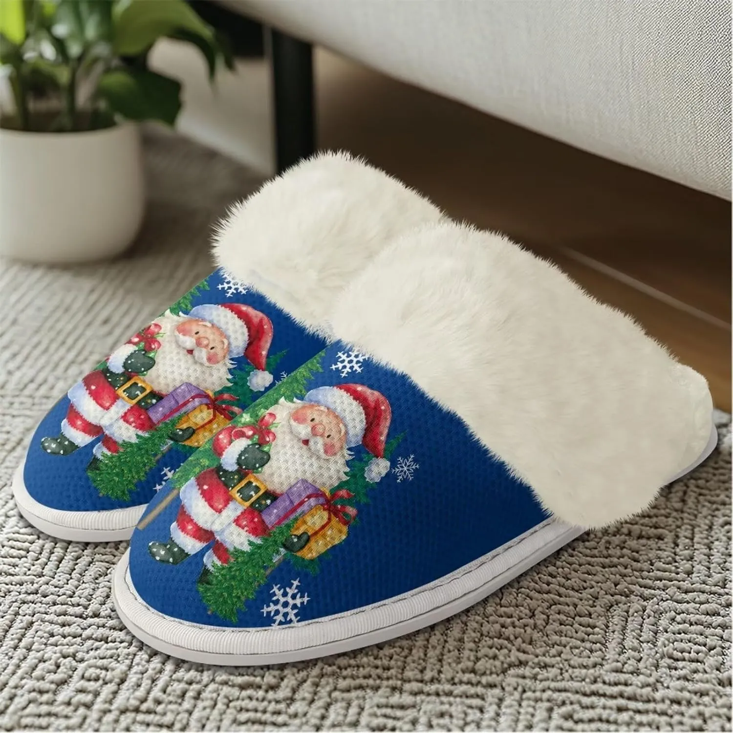 Binienty Women's Men's House Slippers Memory Foam Indoor Outdoor Fuzzy Slipper Bedroom Shoes