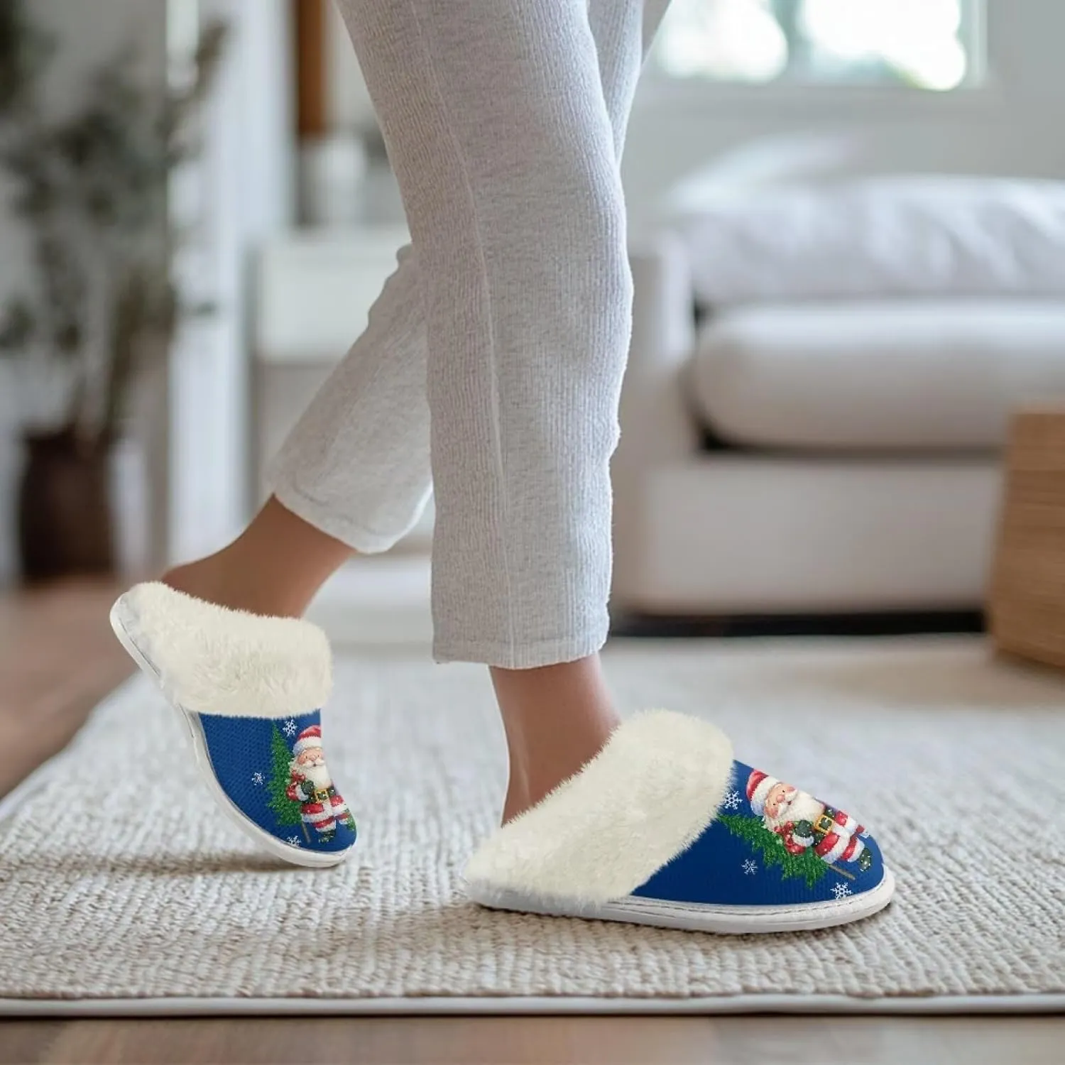 Binienty Women's Men's House Slippers Memory Foam Indoor Outdoor Fuzzy Slipper Bedroom Shoes