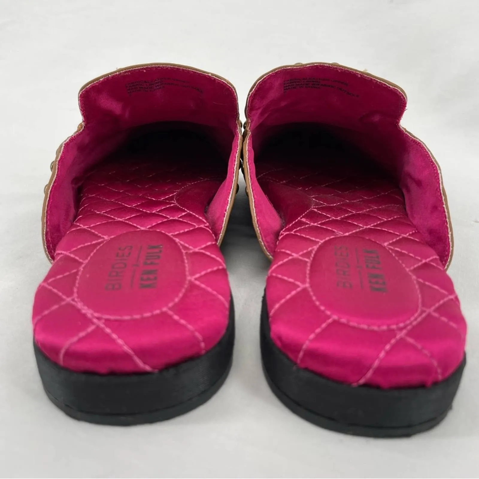 Birdies Ken Fulk Phoebe Slipper Mules Retriever Dogs Pink Green Camo Animalia Size 9