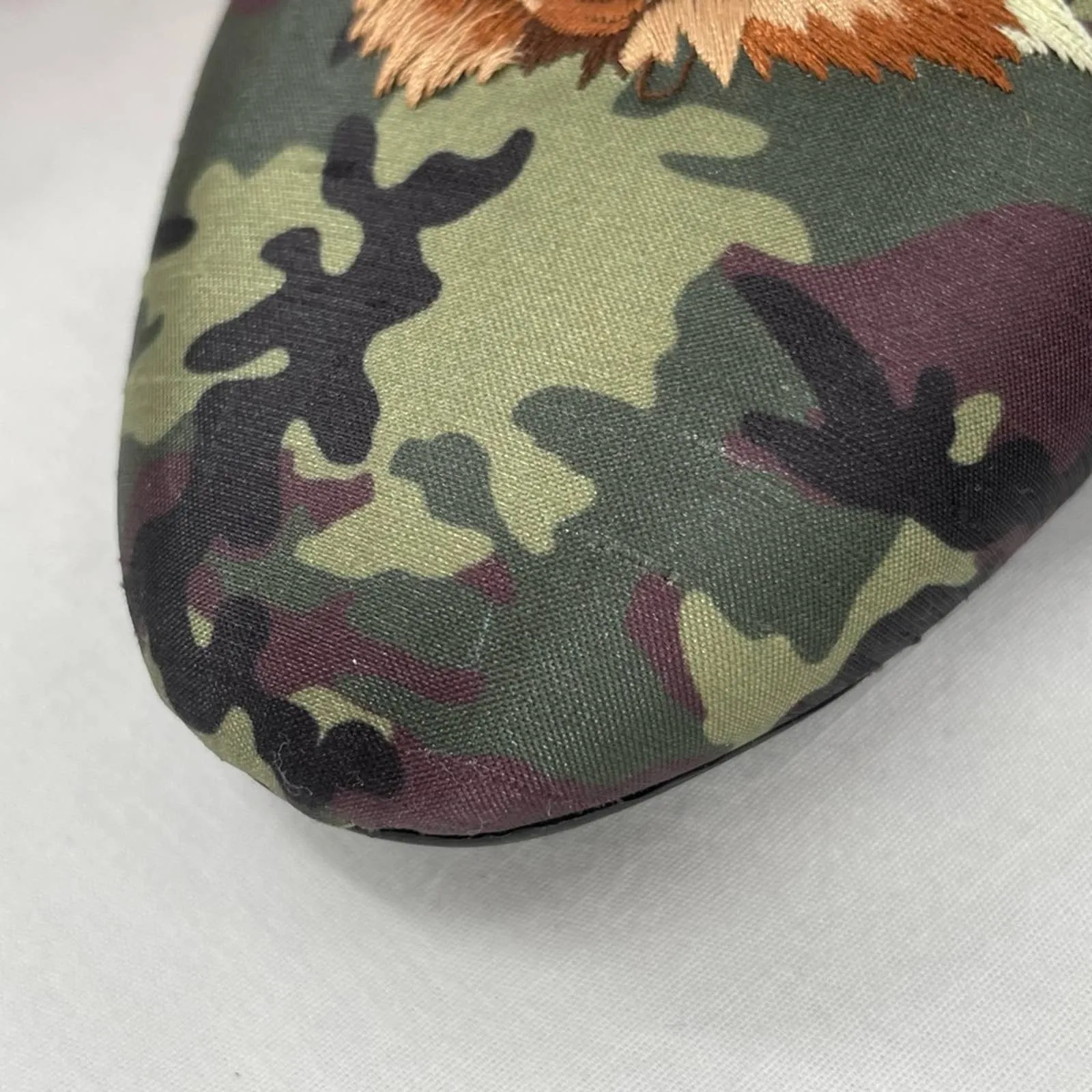 Birdies Ken Fulk Phoebe Slipper Mules Retriever Dogs Pink Green Camo Animalia Size 9