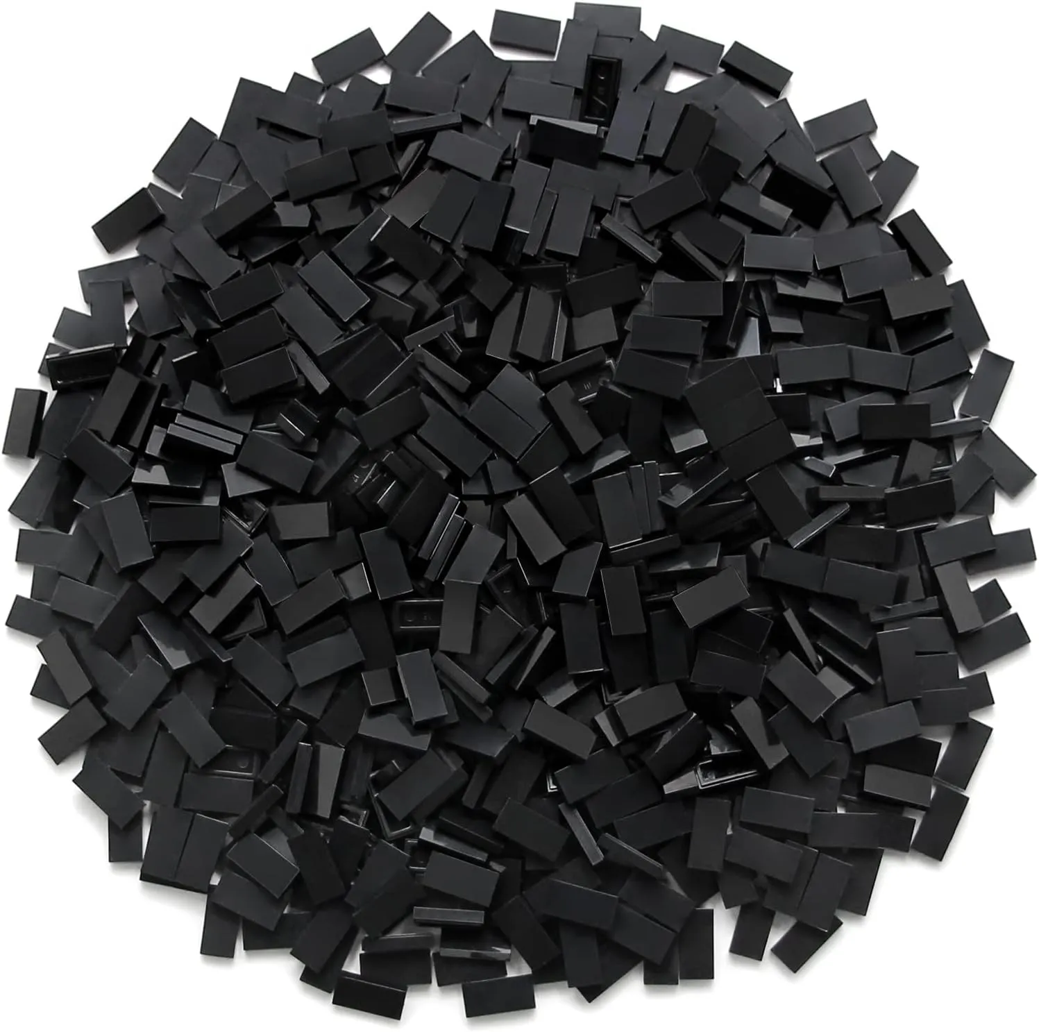 Black 1×2 Tile ×700 Parts and Pieces Flat MOC Bricks, Bulk Building Blocks for Smooth Surface Wall Floor, Toy Accessories Compatible with Major Brands