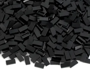 Black 1×2 Tile ×700 Parts and Pieces Flat MOC Bricks, Bulk Building Blocks for Smooth Surface Wall Floor, Toy Accessories Compatible with Major Brands