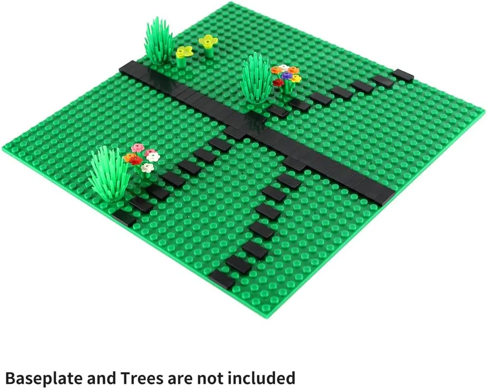 Black 1×2 Tile ×700 Parts and Pieces Flat MOC Bricks, Bulk Building Blocks for Smooth Surface Wall Floor, Toy Accessories Compatible with Major Brands