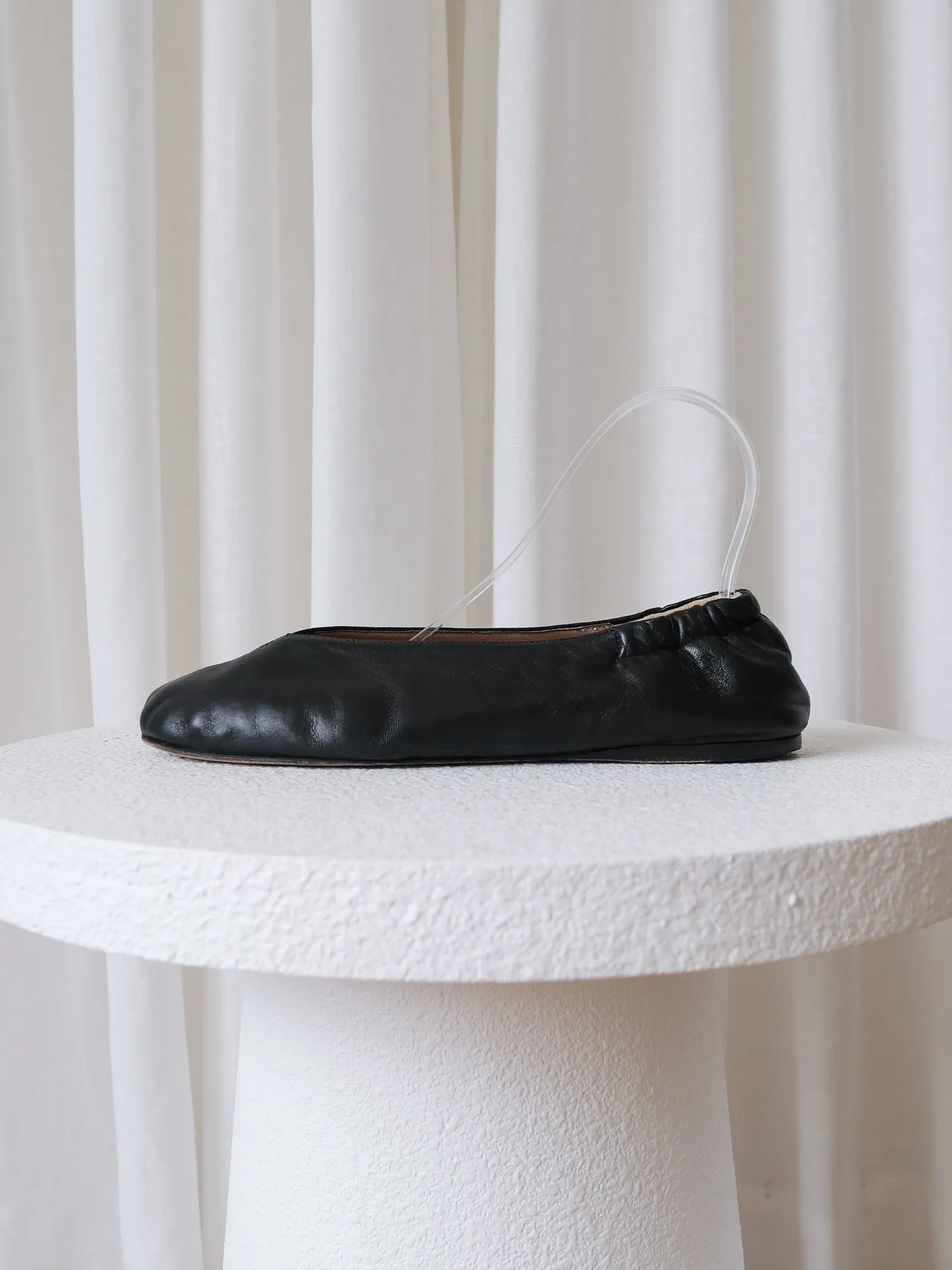 Black Acne Studios 'Oddry' Leather Ballet Flats, Size 39