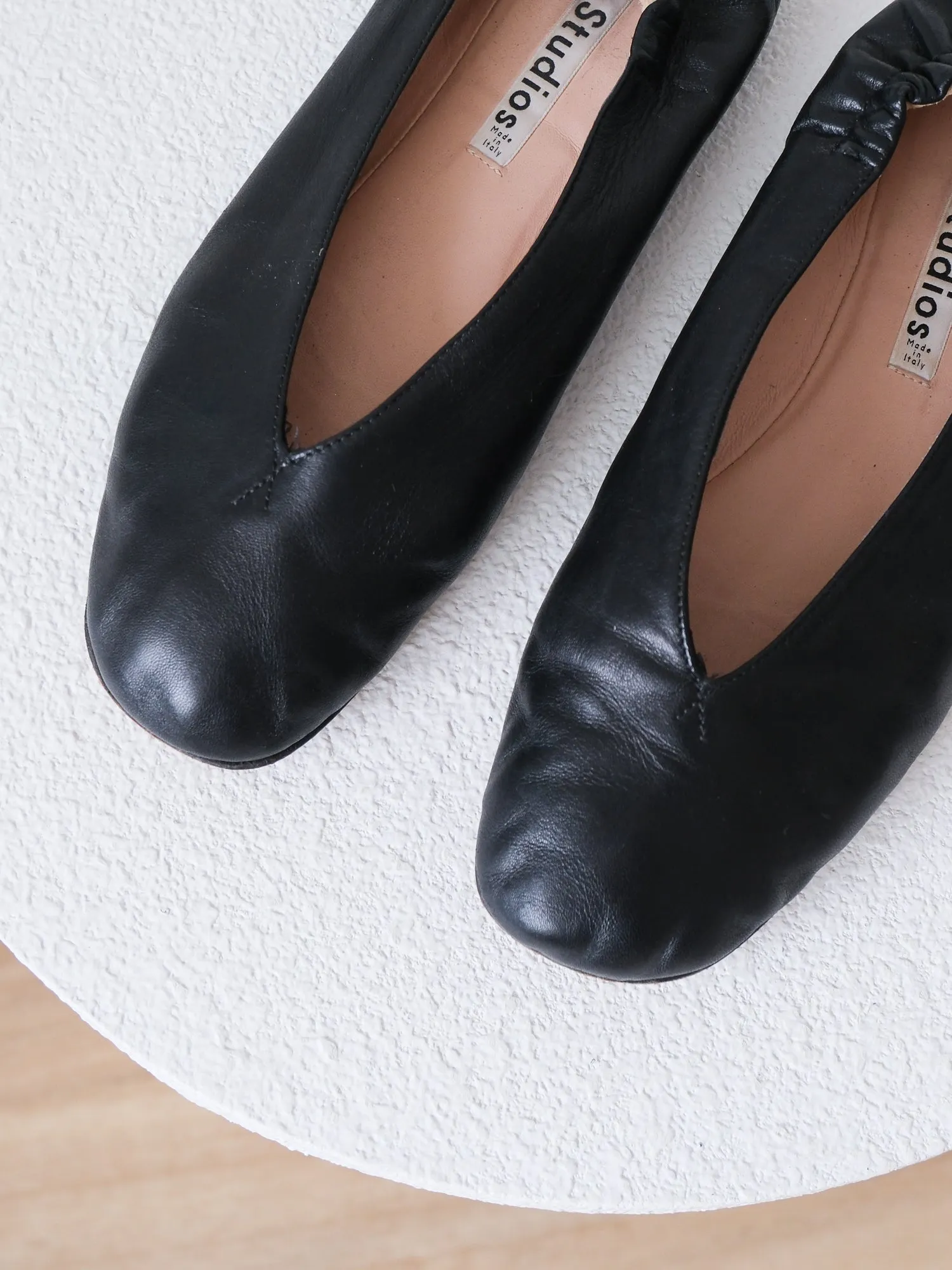 Black Acne Studios 'Oddry' Leather Ballet Flats, Size 39