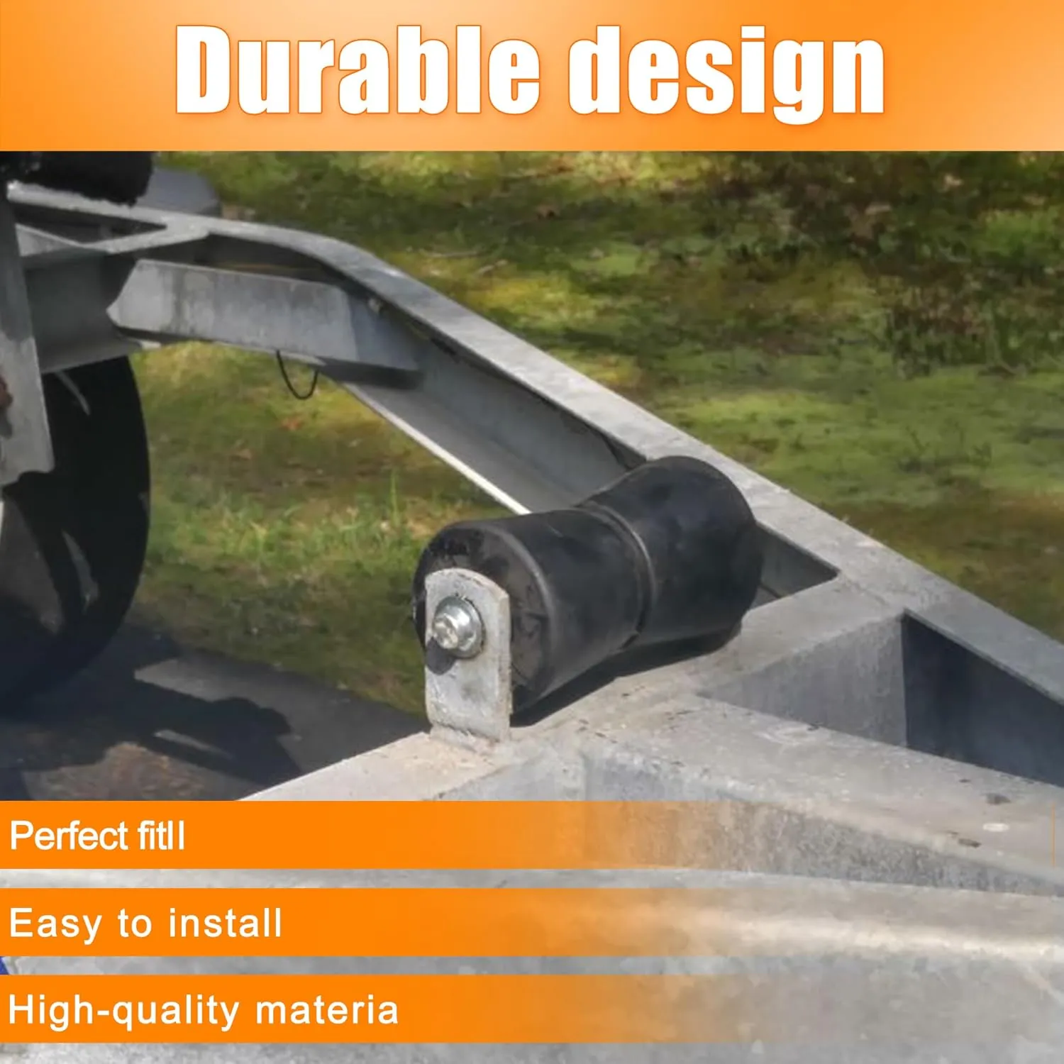 Black Boat Trailer Keel Rollers Fits 4" 5" 8" 10" 12" Wide Boat Trailer Bracket