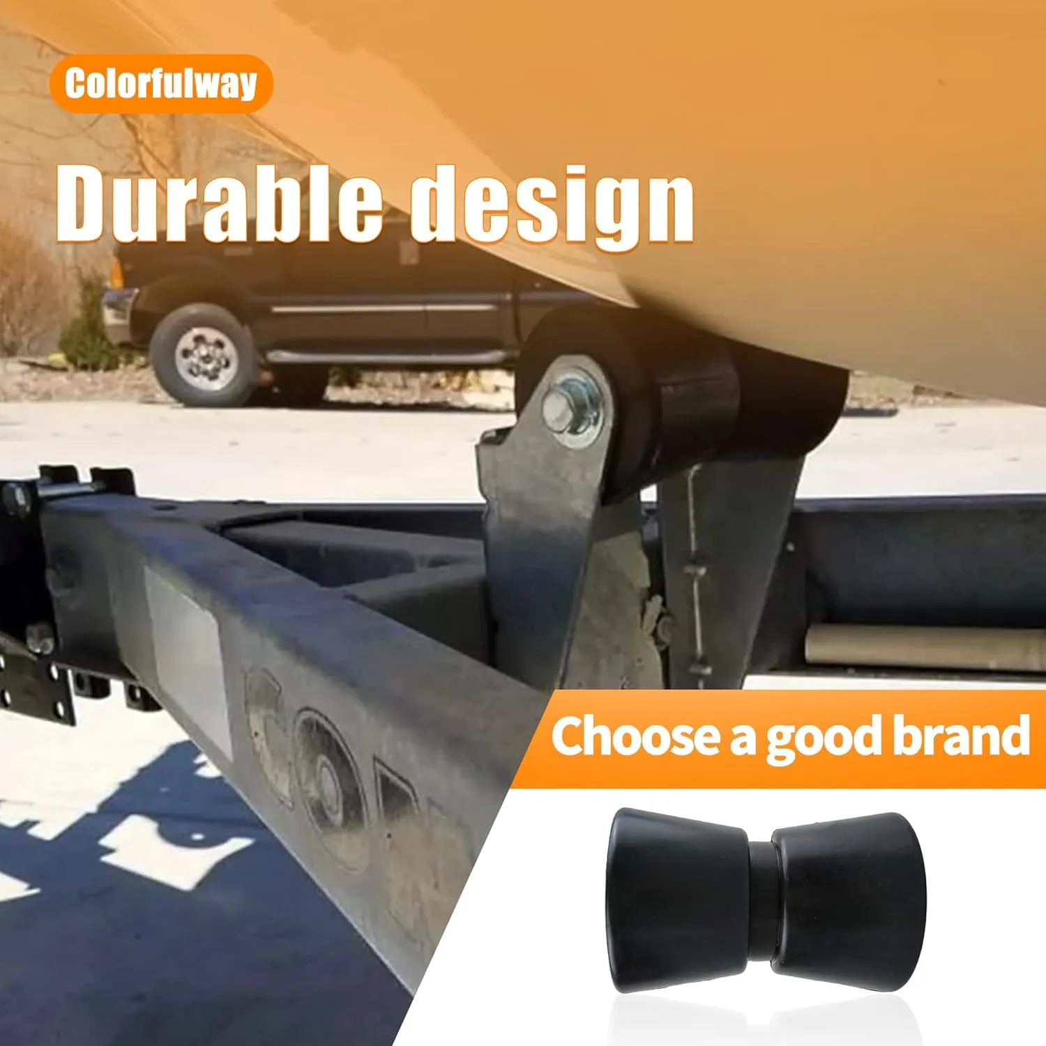 Black Boat Trailer Keel Rollers Fits 4" 5" 8" 10" 12" Wide Boat Trailer Bracket