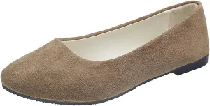 Black Flats for Women Dressy Pointed Toe Ballet Flats Comfortable Classic Flat Shoes for Women Faux Suede Walking Flats Shoes