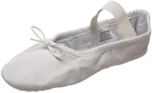 Bloch Dance Girl's Dansoft Full Sole Leather Ballet Slipper/Shoe, White, 11 X-Wide Little Kid