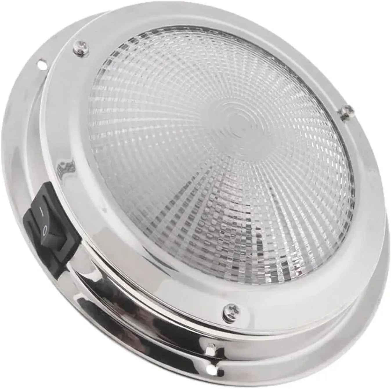Boat 3" Stainless Steel 12V Tungsten/LED Ceiling Cabin Dome Light Flush Mount White Light for Motorhome(LED)