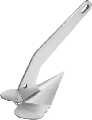 Boat Anchor 316 Stainless Steel Wing Style Boat Anchor 10LBS Heavy Duty Triangular Plow Boat Anchor One-Piece Design Delta Boat Anchor Kit for Small Yachts | US Stock