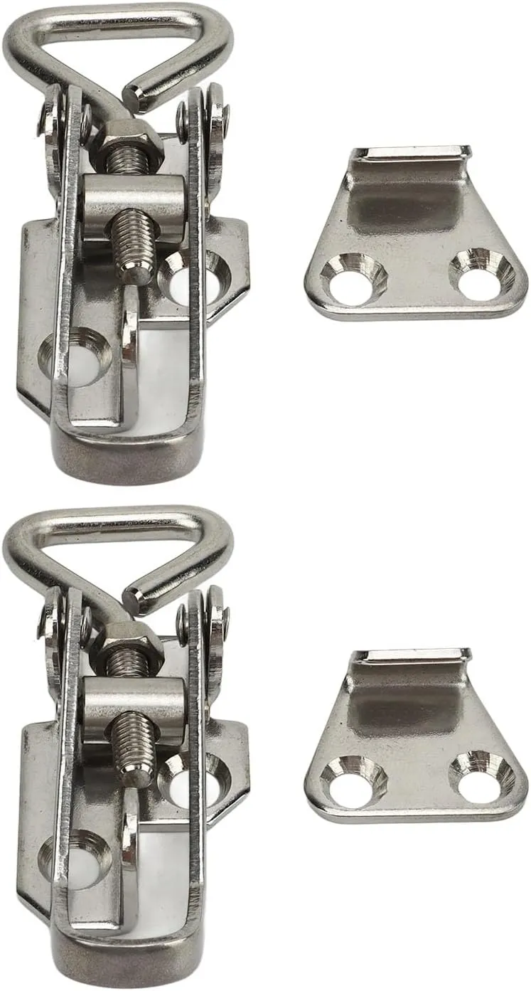 Boat Anti Rattle Latch 304 Stainless Steel Lockable Hold Down Fastener Clamp Marine Hatch Locker for Yacht Boat Marine 66mm to 75mm 2 Pcs