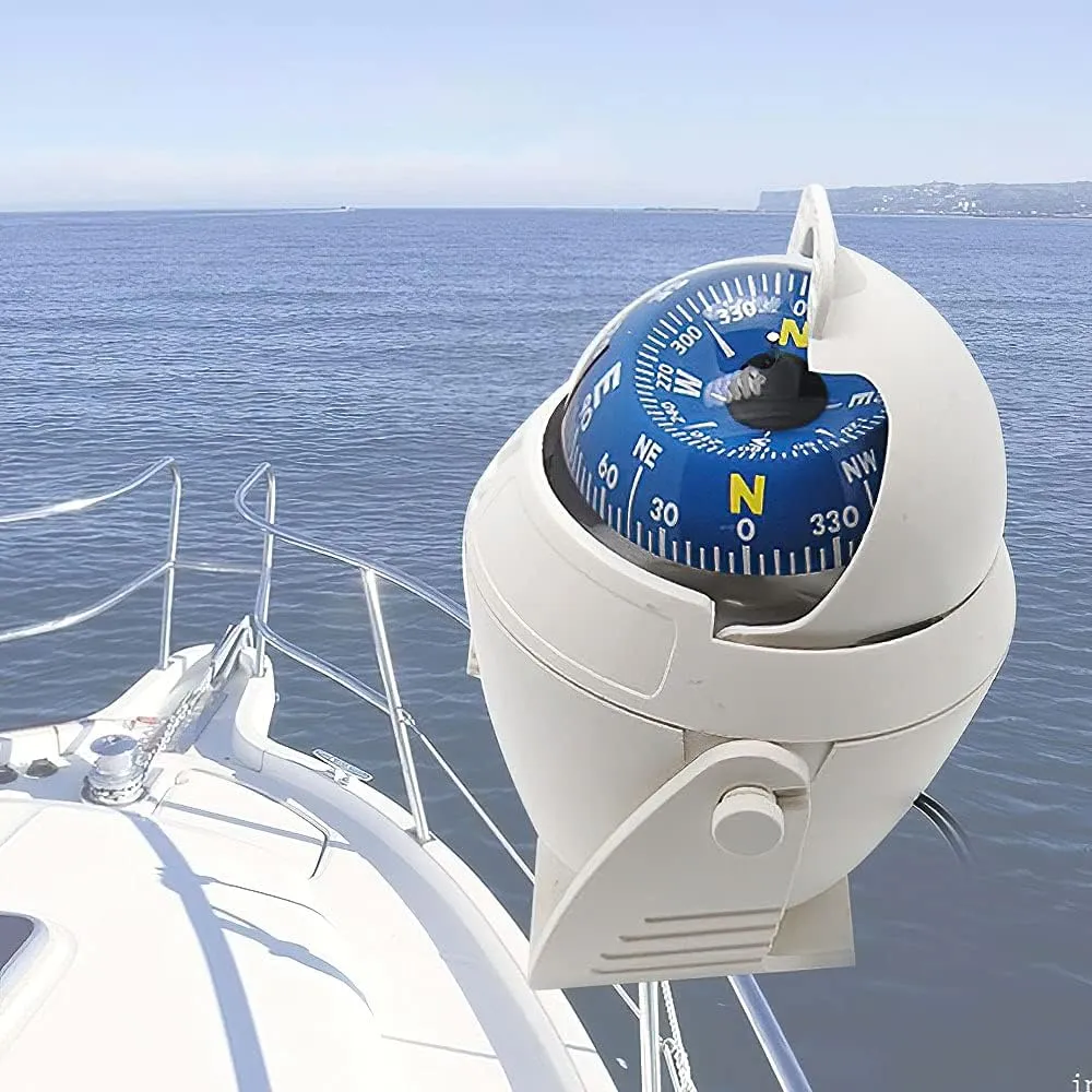 Boat Car Caravan Truck Compass Sea Marine Electronic Navigation Bracket Mount Backlight Compass,Dashboard Compass Night Visible with Light,Fits for Car,Watercraft,Boat,Caravan
