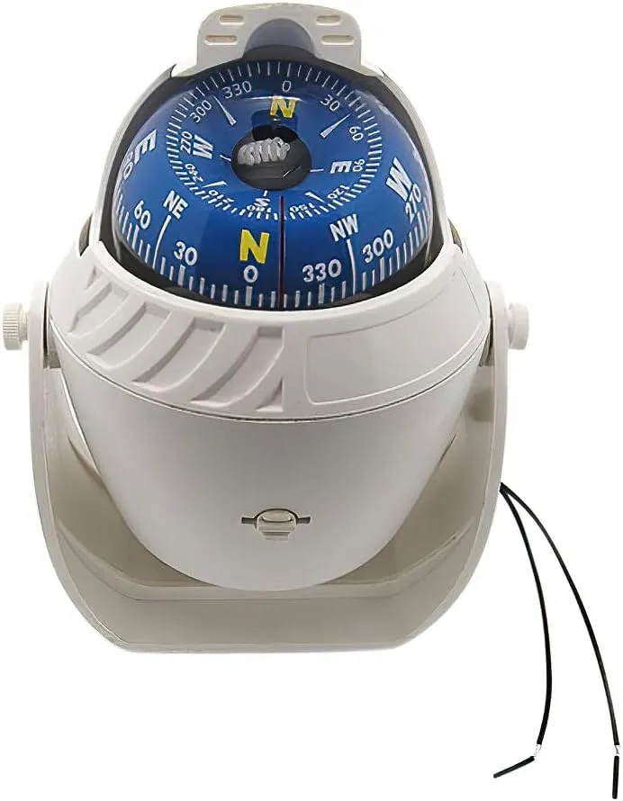 Boat Car Caravan Truck Compass Sea Marine Electronic Navigation Bracket Mount Backlight Compass,Dashboard Compass Night Visible with Light,Fits for Car,Watercraft,Boat,Caravan