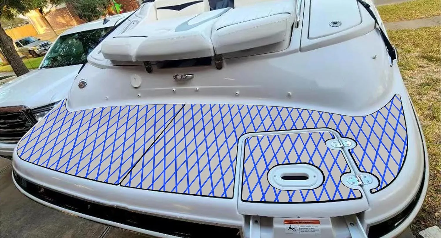 Boat Flooring EVA Foam Boat Decking Faux Teak Marine Sea Deck Non-Slip Mat for Decking Yacht Motorboat Fishing Boat Surfboard,102.4"/94.5"/86.6"/x 37.4"