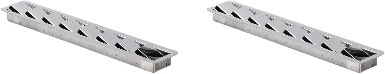 Boat Louver Vent Marine Vent Grille Oblong Sturdy Stainless Steel, 2Pcs Boat Shutters Blind Louvre Boat Ventilator 8 Slots for Boats Marines Ships Boat Ventilation Air Vent Grille