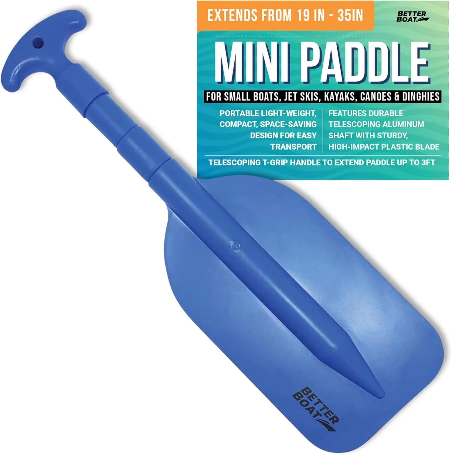 Boat Paddle Telescoping Plastic Collapsible Oar, Kayak, Jet Ski, Rafting, Mini Canoe Paddles, Tubing Floats, Rowing Safety Accessories for Kids and Adults