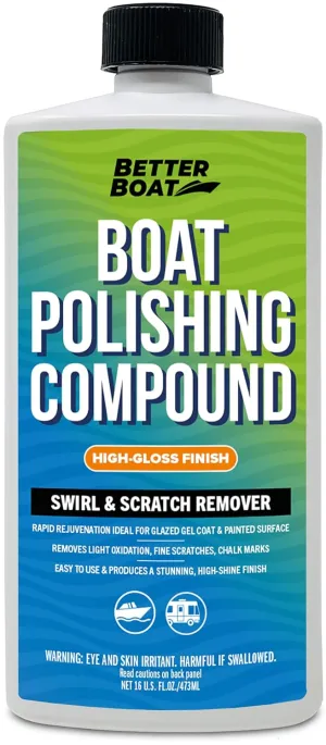 Boat Polishing Compound Gelcoat Restorer, Fiberglass Polish for Boats, Rubbing and Oxidation Remover, Faded Shiny Marine Gel Coat
