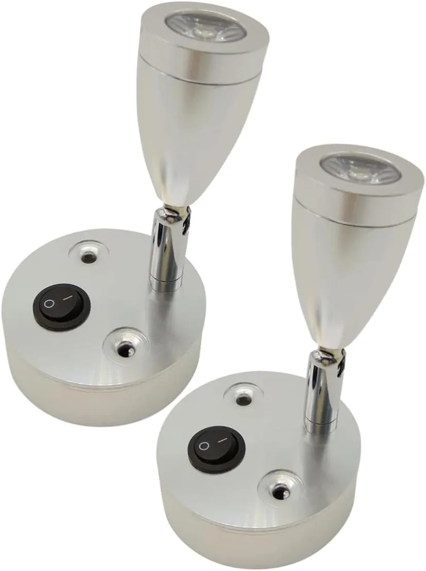 Boat Reading Light Clamp 2 Pcs Led Lights for Rv Marine 3000k Warm White 3w 24v High CRI for Cabin Yacht