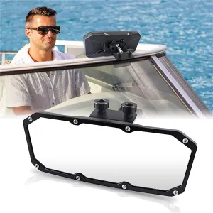 Boat Rear View Mirror, Universal Marine Replacement Stylish Pontoon Accessories, Reflective Boat Mirror for Ski Boat Pontoon Boat Water Skiing Watercraft Surfing