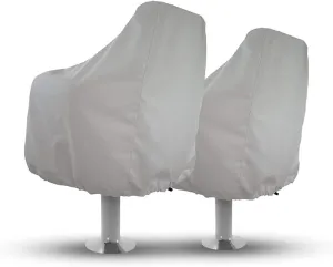 Boat Seat Cover 1 Pack Outdoor Waterproof Pedestal Pontoon Captain Boat Bench Chair Seat Cover 600 Denier Canvas Weather Protection Fishing Chair Protective Cover