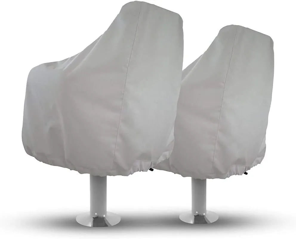 Boat Seat Cover 1 Pack Outdoor Waterproof Pedestal Pontoon Captain Boat Bench Chair Seat Cover 600 Denier Canvas Weather Protection Fishing Chair Protective Cover