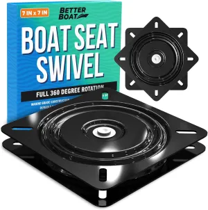 Boat Seat Swivel Base, Replacement Mount for Bass or Jon Boats, Van, Bar Stool, and Chair Accessories, Swivel Bracket and Seat Plate Replacement Parts 1 Pack