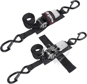 Boat Tie Down Straps to Trailer 4 Feet, Heavy Duty Transom Tie Down Strap, 2400lbs Breaking Strength, Stainless Steel Boat Transom Straps Boat Trailer Accessories for Marine Jet Ski Pontoon