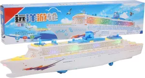 Boat Toy, ABS Simulation Boat Toy with Lights Sound Effect, Children Electric Ship Boat Model Toy for Children 3 Years Old