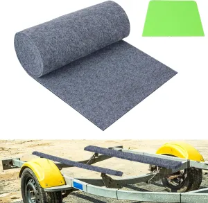Boat Trailer Bunk Carpet, 13ft X 24in Bunk Carpet for Boat Trailers, 8mm Thickness Trailer Bunk Carpets for Boat Trailers or Jet Ski Ramps - Light Grey