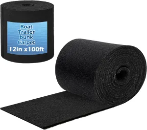 Boat Trailer Bunk Carpet,100ft x 12in Marine Trailer Bunk Carpet 25oz, Marine Carpet, Boat Carpet Waterproof, Trailer Bunk Padding for Boats, Jet Ski, 5/16 Inch Extra Thick