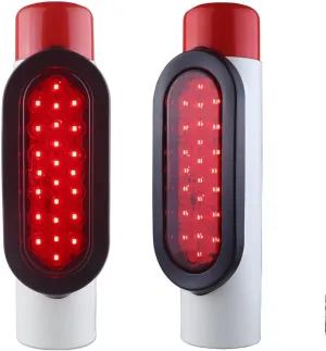 Boat Trailer Guide Post LED Pole Light Set DOT SAE Approved 12V IP67 Waterproof PVC Pipe Tail Lights Fully Sealed Submersible with Turn Signal Brake and Marker Light Functions