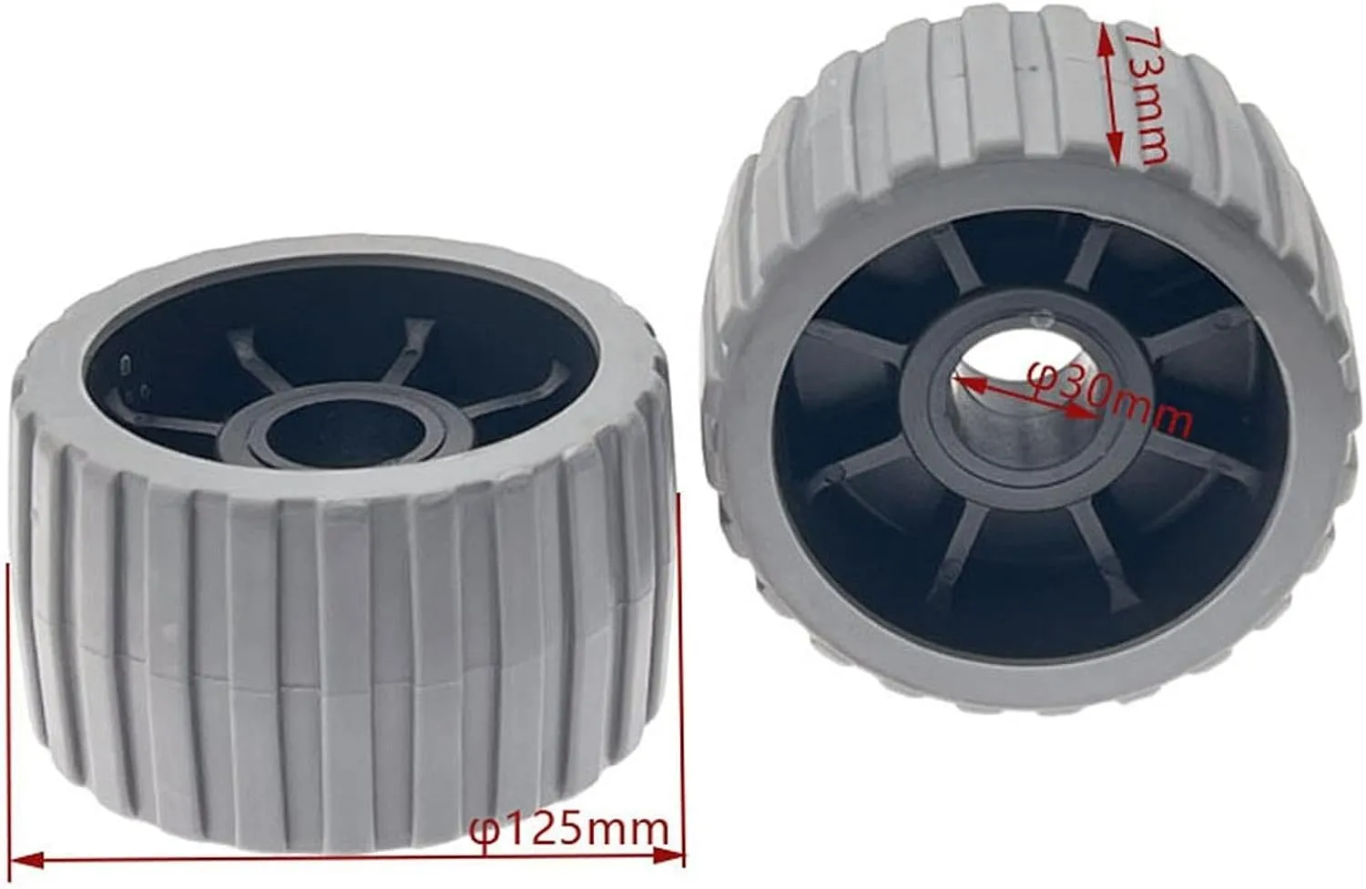 Boat Trailer Roller Wheel, Ribbed Swashplate Roller, Heavy Duty Stable Mounting, Universal Rolling Tool for Motor Yacht Marine
