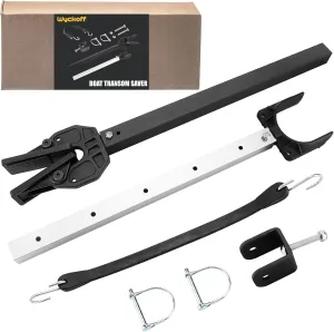 Boat Transom Saver Adjustable 23-35 Inches, Corrosion-Resistant Boat Transom Savers for Outboard Motors <100HP, Fits Roller & Trailer, Easy-to-Install