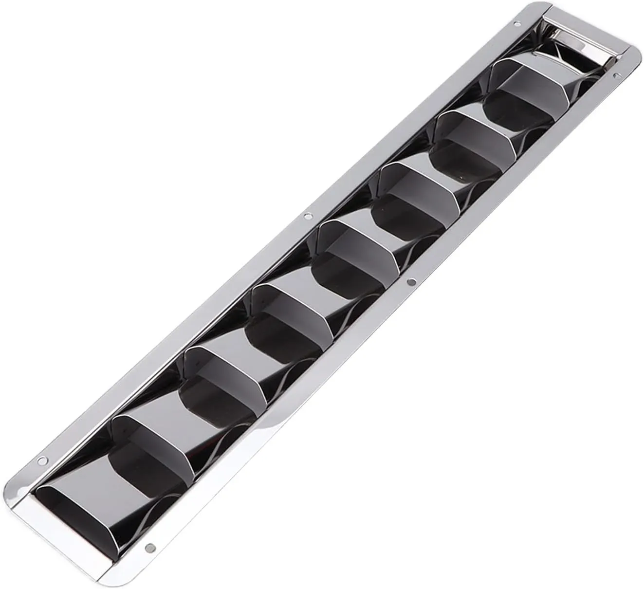 Boat Vents Deck Plates Boat Louver Vent Stainless Steel Marine Vent Grille Oblong Stainless Steel 8 Slots Grid Cover Boat Shutters Blind Louvre