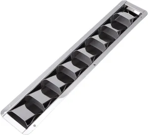 Boat Vents Deck Plates Boat Louver Vent Stainless Steel Marine Vent Grille Oblong Stainless Steel 8 Slots Grid Cover Boat Shutters Blind Louvre