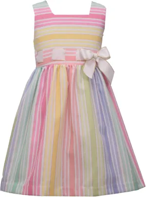 Bonnie Jean Easter Dress Spring Striped Dress for Baby Toddler and Little Girls