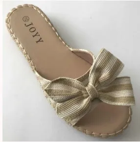 Bow Sand Stripe Slide