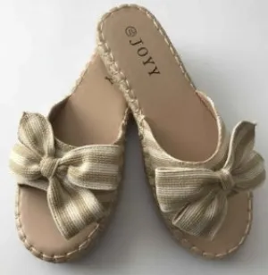 Bow Sand Stripe Slide