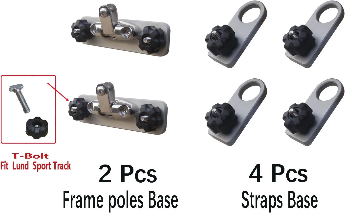 Brocraft Lund Sport Track Bimini Top Mount/Bimini Top Bracket for Lund Boat/Lund Sport Track Canopy Mounts/Lund Boat Bimini Top Bracket