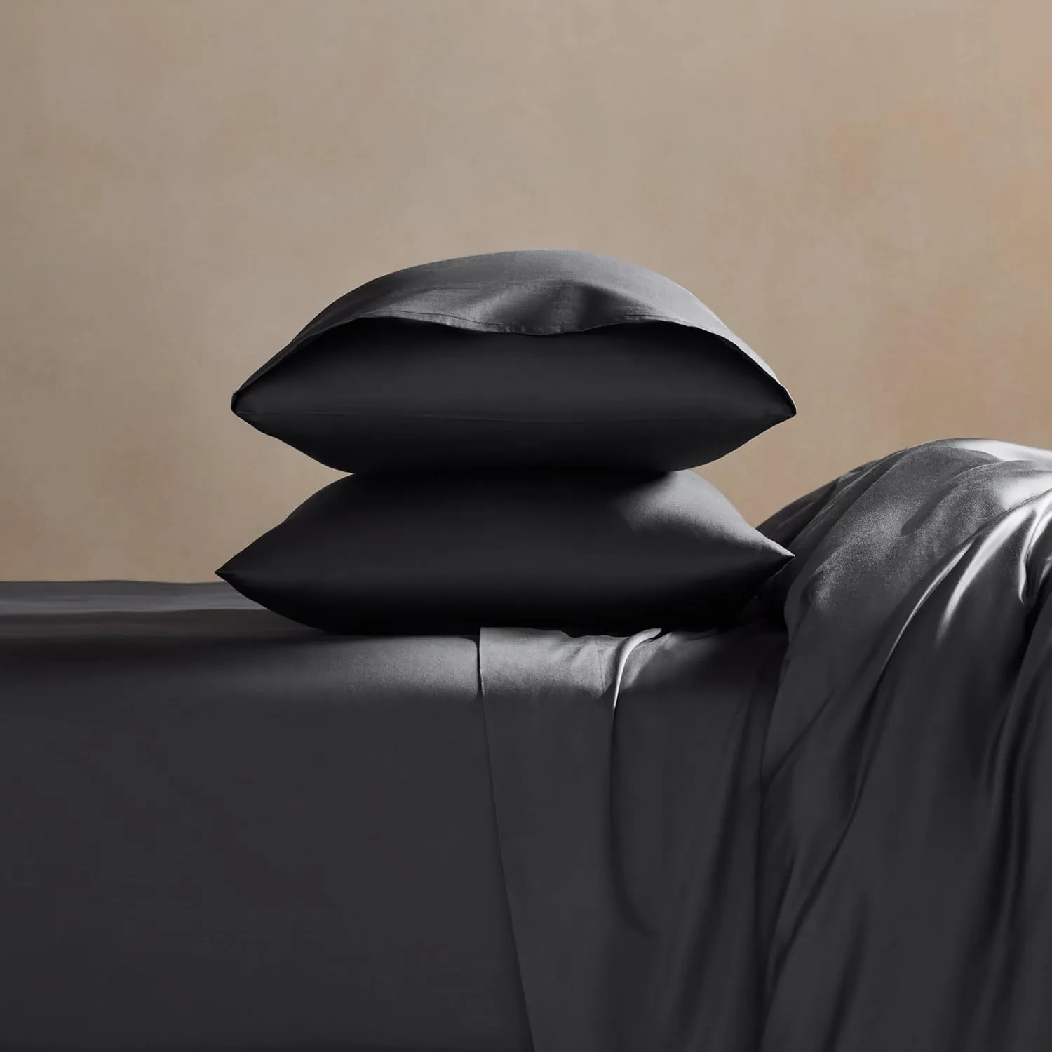 Brooklinen Luxury Sateen Sheet Set - 7 Piece 100% Cotton Bed Sheets - 1 Fitted & 1 Flat Sheet, 4 Pillowcases, 1 Duvet Cover, Soft Sateen Sheets for Ultimate Comfort Queen - Slate Grey