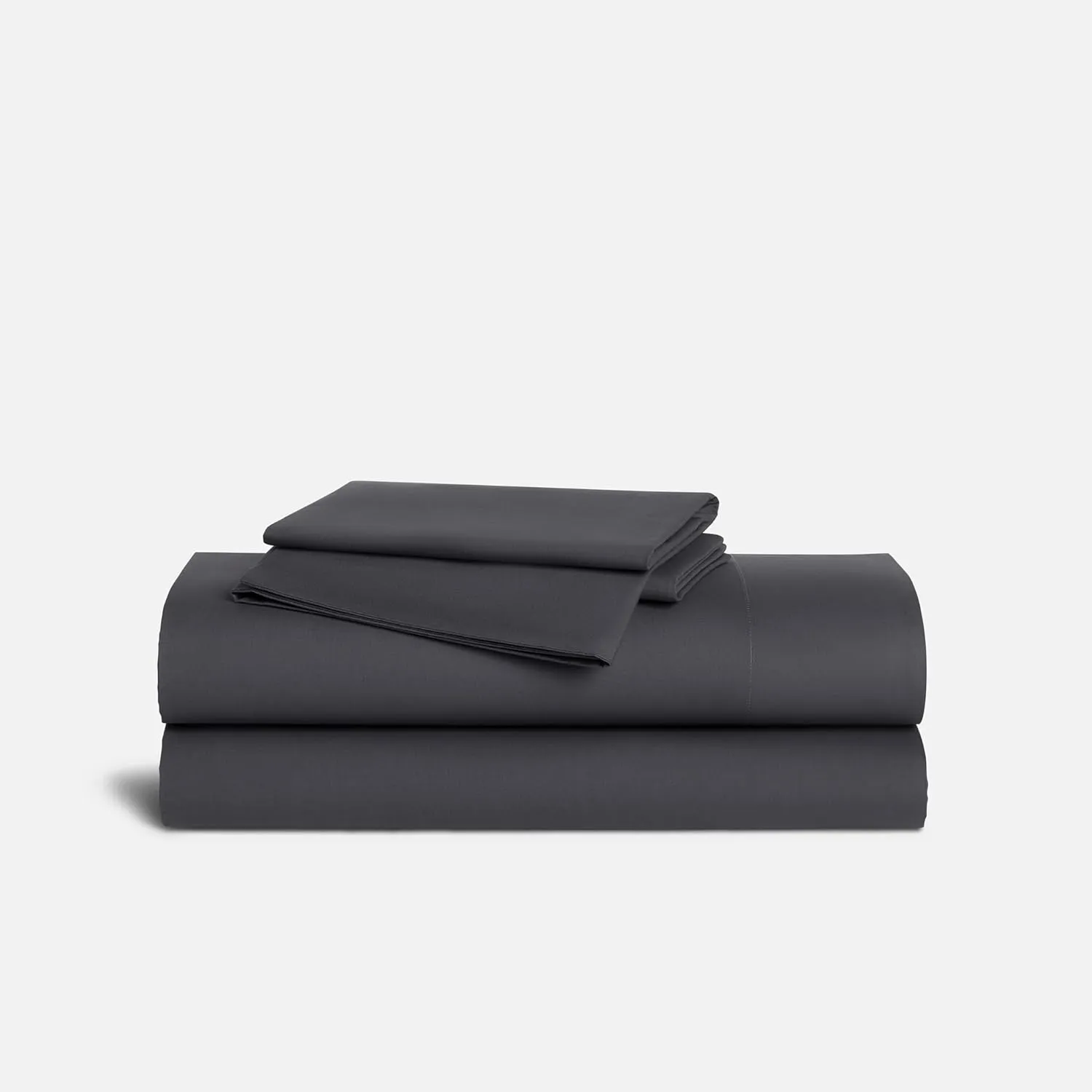 Brooklinen Luxury Sateen Sheet Set - 7 Piece 100% Cotton Bed Sheets - 1 Fitted & 1 Flat Sheet, 4 Pillowcases, 1 Duvet Cover, Soft Sateen Sheets for Ultimate Comfort Queen - Slate Grey
