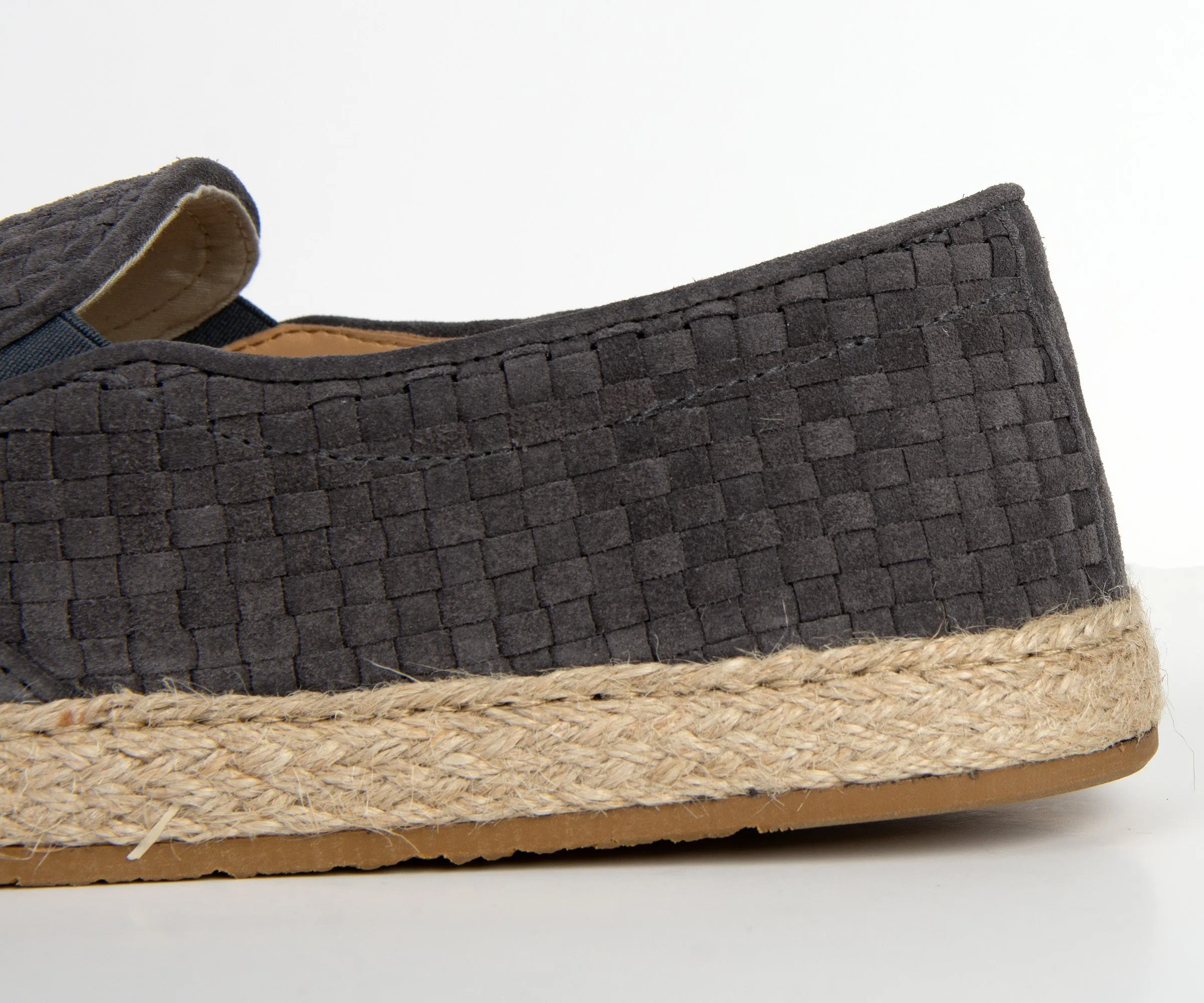 BRUNELLO CUCINELLI Weaved Suede Espadrille Loafers Grey