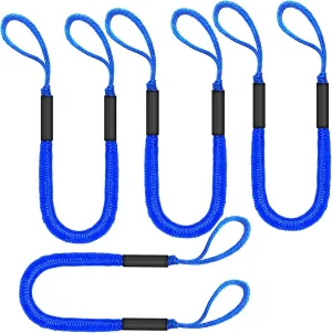 Bungee Dock Lines - Boat Accessories - 4 Feet Shock Cords Docking Rope Mooring Rope for PWC,Jet ski,Pontoon,Kayak,Canoe,Power Boat,Watercraft (Blue)