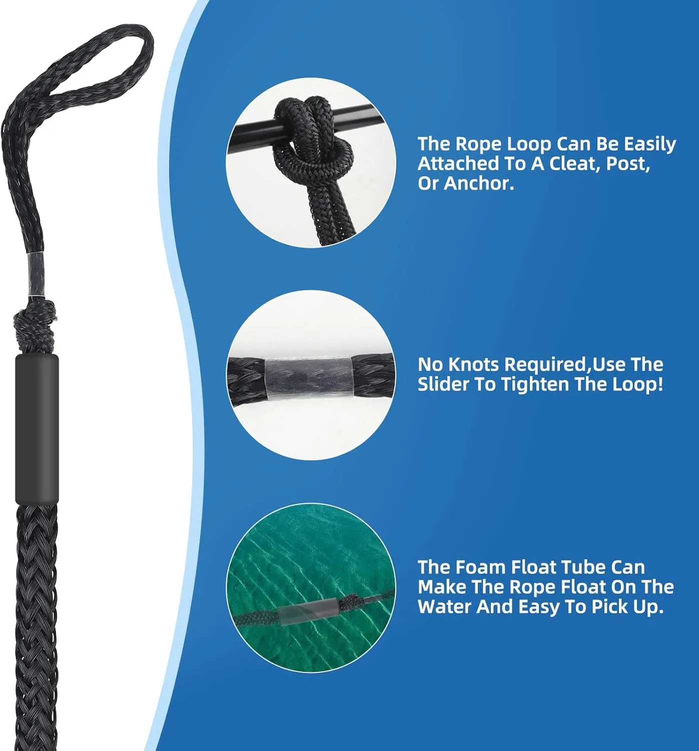 Bungee Dock Lines with Clip Boat Accessories Mooring Rope with Foam Float Perfect for Jet Ski, SeaDoo, Yamaha WaveRunner, Kayak, Pontoon(4ft -5.5ft)-2 Pack