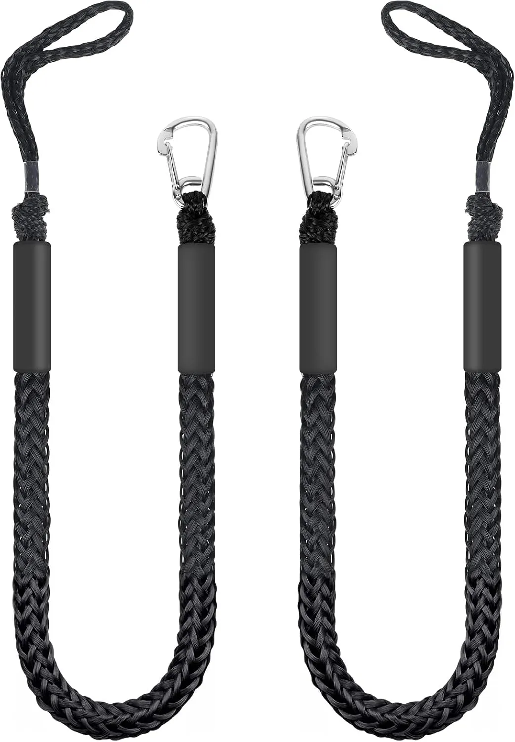 Bungee Dock Lines with Clip Boat Accessories Mooring Rope with Foam Float Perfect for Jet Ski, SeaDoo, Yamaha WaveRunner, Kayak, Pontoon(4ft -5.5ft)-2 Pack