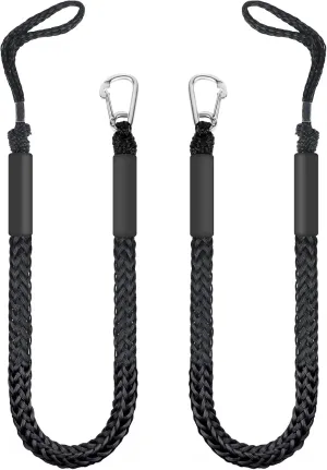 Bungee Dock Lines with Clip Boat Accessories Mooring Rope with Foam Float Perfect for Jet Ski, SeaDoo, Yamaha WaveRunner, Kayak, Pontoon(4ft -5.5ft)-2 Pack
